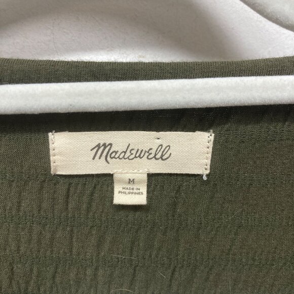 Madewell (Re)sourced Crinkle-Knit Tiered Mini Dress green M - Picture 7 of 12